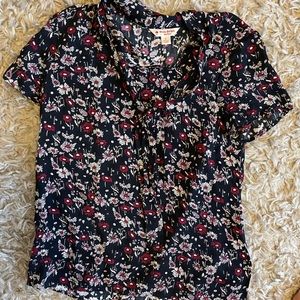 Brooks Brothers navy floral blouse